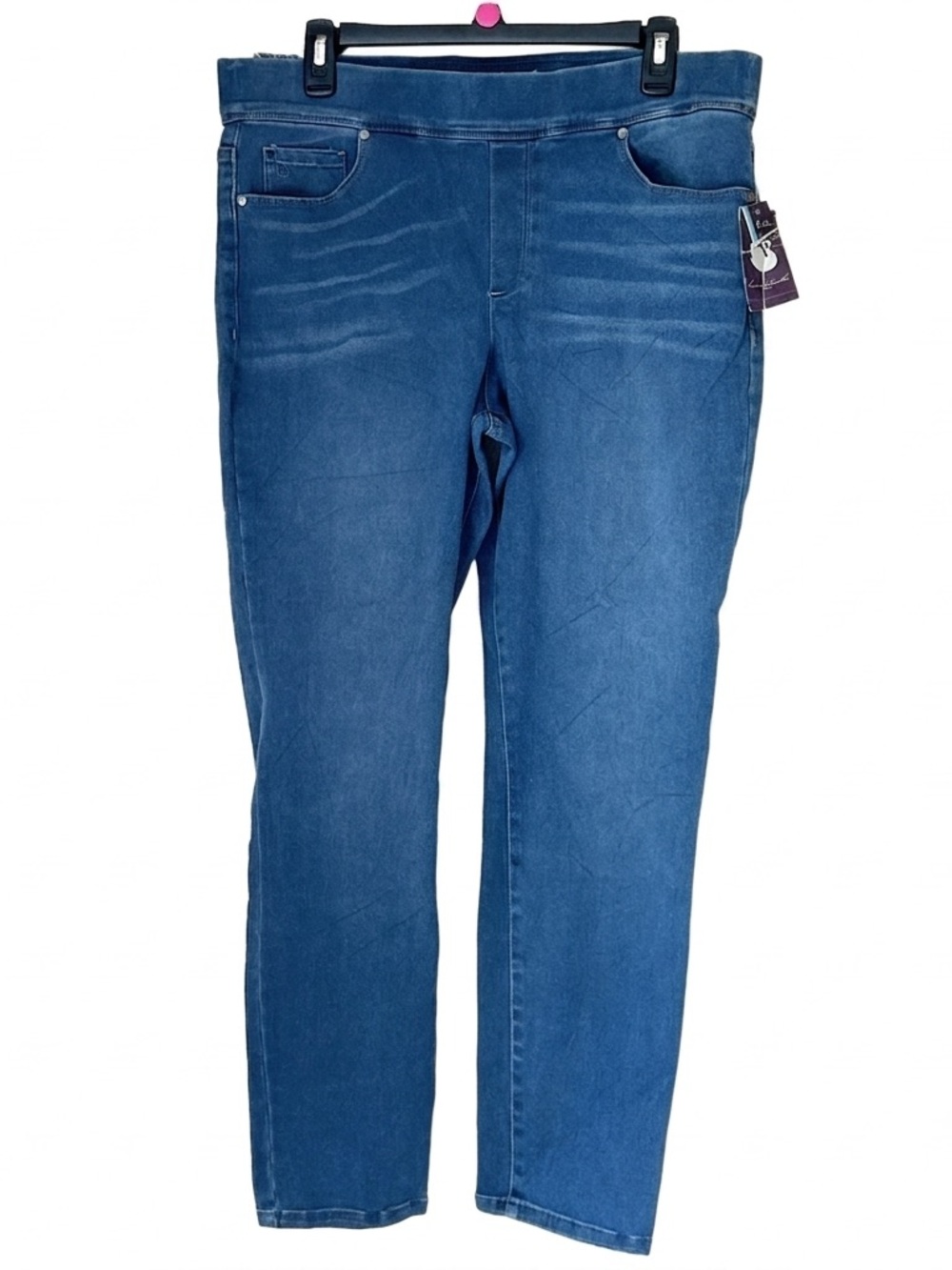 NWT Gloria Vanderbilt Avery Pull-On Slim Jeans Misty Sky Wash 14S Short